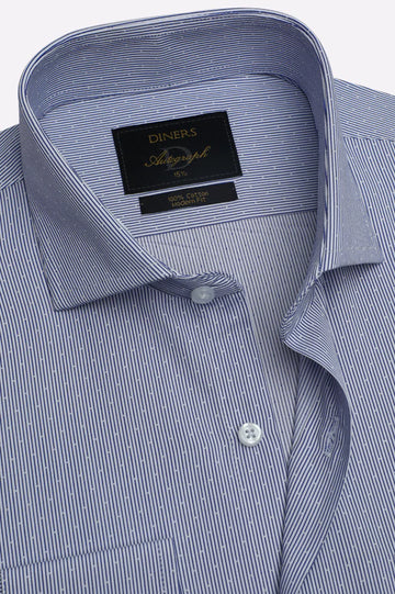 Blue Stripes Formal Autograph Shirt