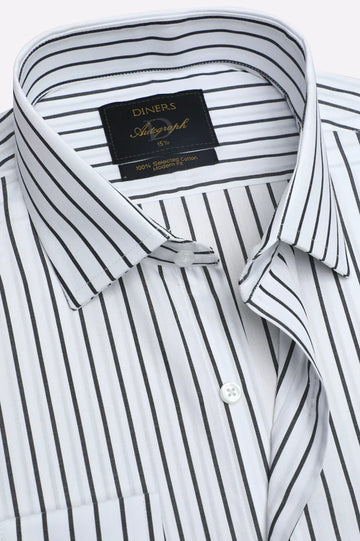 White Pinstripes Formal Autograph Shirt