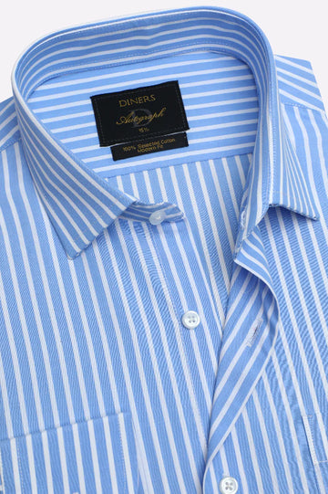 Blue Stripes Formal Autograph Shirt