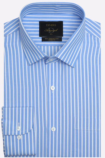 Blue Stripes Formal Autograph Shirt