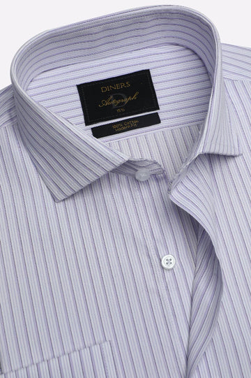Purple Pencil Stripes Formal Autograph Shirt