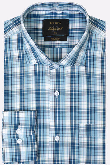 Blue Check Formal Autograph Shirt
