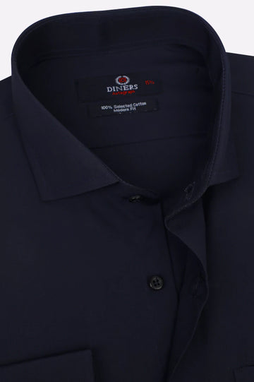 Navy Blue Plain Formal Autograph Shirt