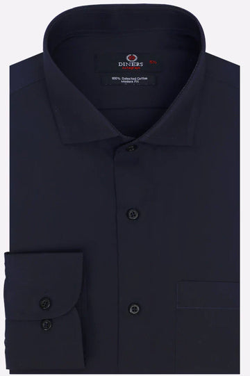 Navy Blue Plain Formal Autograph Shirt