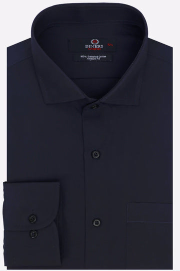 Navy Blue Plain Formal Autograph Shirt