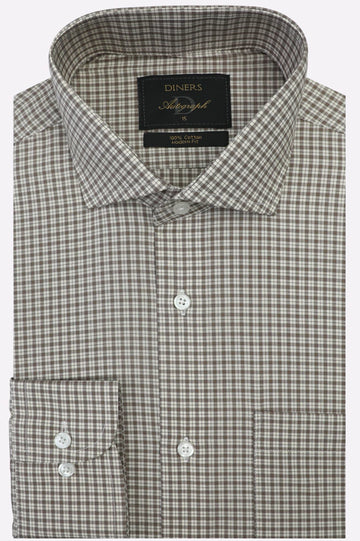 Brown Check Formal Autograph Shirt