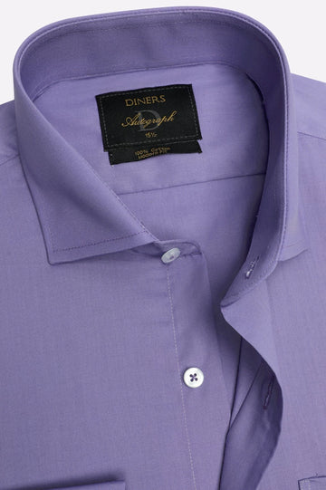 Purple Self Textured Formal Autograph Shirt