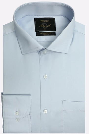 Sky Blue Self Formal Autograph Shirt