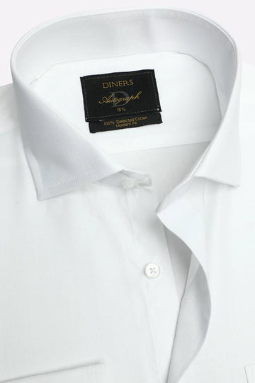 White Self Twill Formal Autograph Shirt