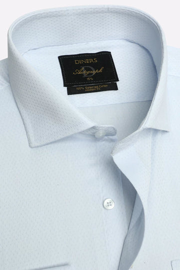 Sky Blue Self Formal Autograph Shirt
