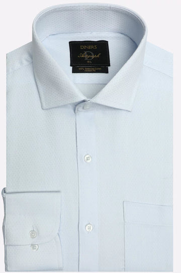 Sky Blue Self Formal Autograph Shirt