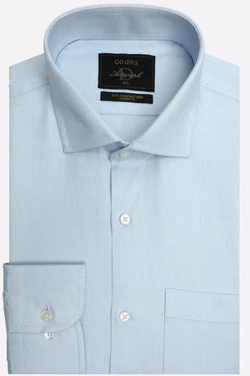 Sky Blue Self Formal Autograph Shirt