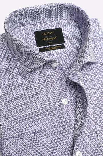 Purple Diamond Patterned Formal Autograph Shirt