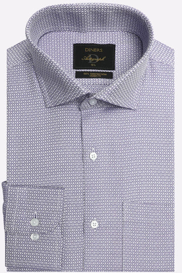 Purple Diamond Patterned Formal Autograph Shirt