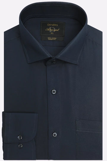 Navy Blue Self Formal Autograph Shirt