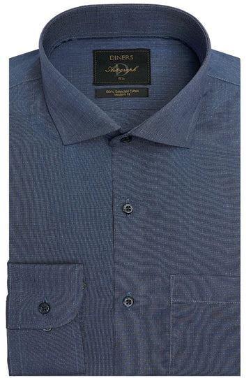 Dark Blue Self Formal Autograph Shirt