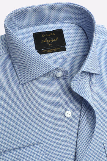 Blue Houndstooth Formal Autograph Shirt