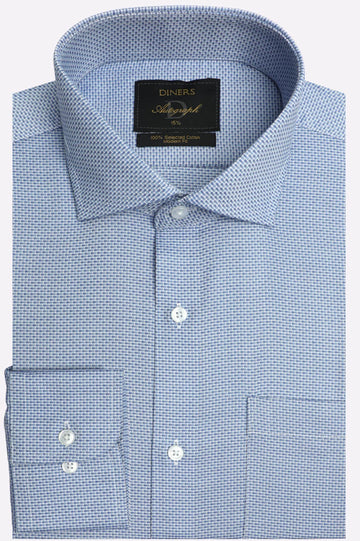 Blue Houndstooth Formal Autograph Shirt