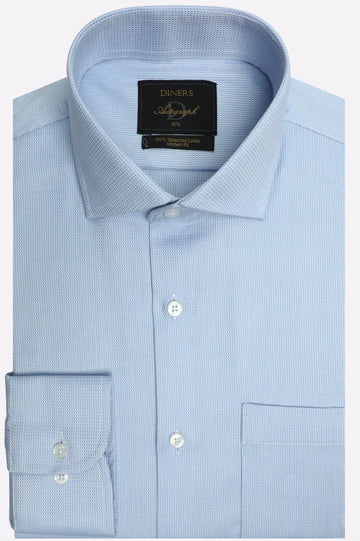 Sky Blue Self Formal Autograph Shirt
