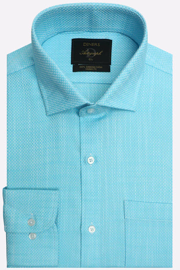 Sky Blue Self Formal Autograph Shirt