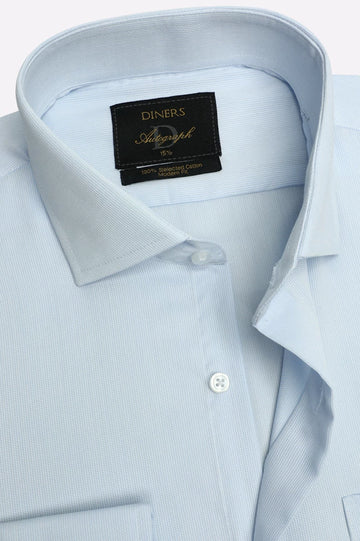 Sky Blue Self Formal Autograph Shirt