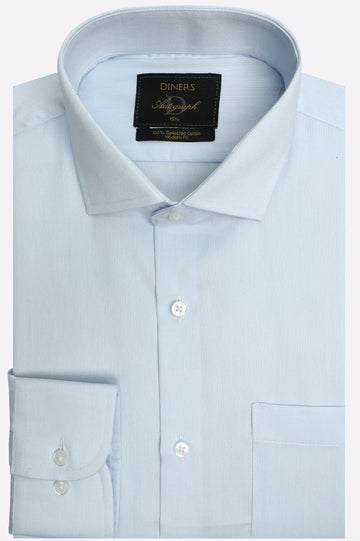 Sky Blue Self Formal Autograph Shirt