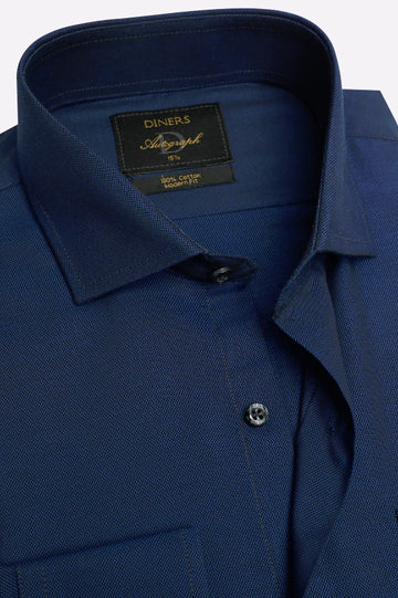 Blue Self Formal Autograph Shirt