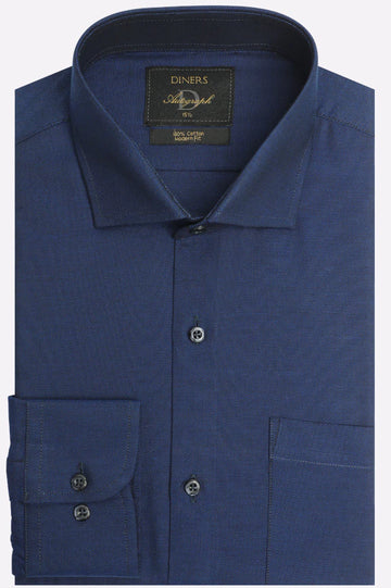 Blue Self Formal Autograph Shirt