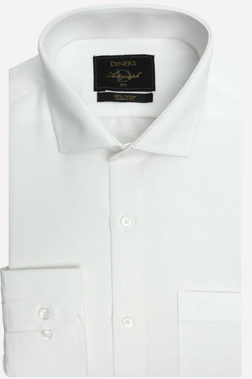 White Self Formal Autograph Shirt