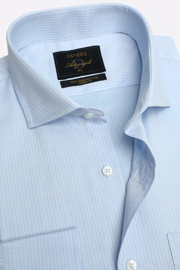 Sky Blue Self Formal Autograph Shirt
