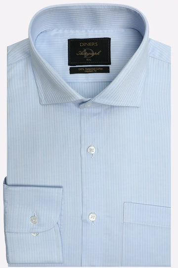 Sky Blue Self Formal Autograph Shirt
