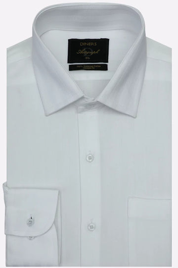 White Self Chevron Formal Shirt