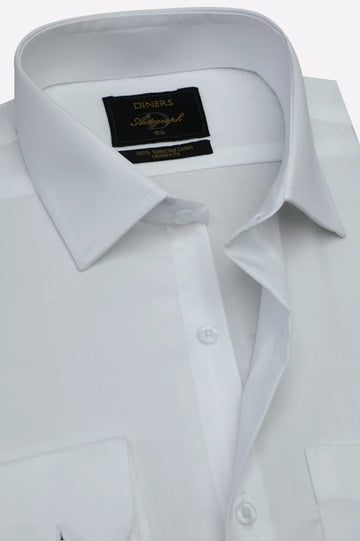 White Self Twill Formal Autograph Shirt