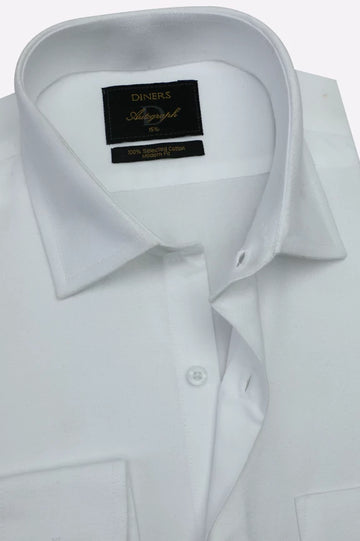 White Self Textured Formal Autograph Shirt