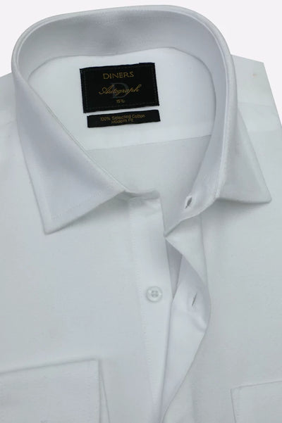 White Self Textured Formal Autograph Shirt