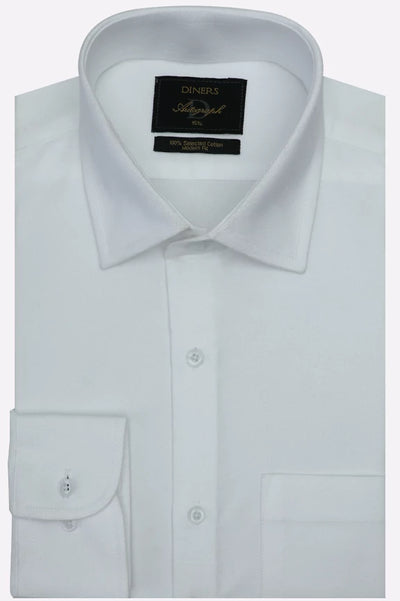 White Self Textured Formal Autograph Shirt