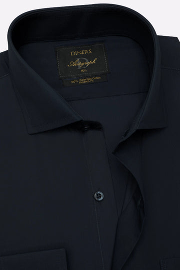 Navy Blue Plain Formal Autograph Shirt