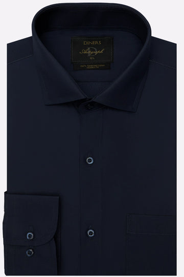 Navy Blue Plain Formal Autograph Shirt