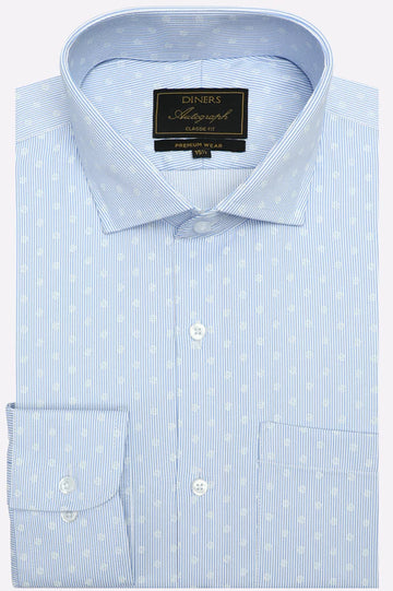 Sky Blue Stripes Formal Autograph Shirt