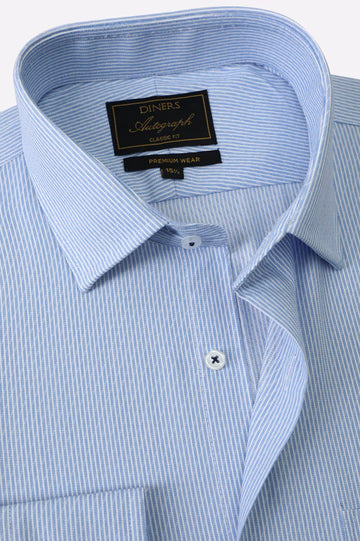 Blue Stripes Formal Autograph Shirt