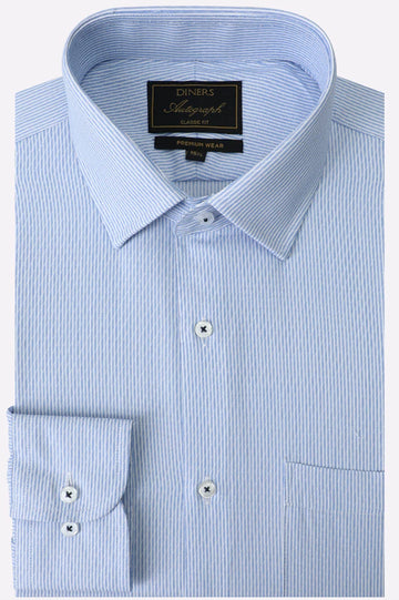 Blue Stripes Formal Autograph Shirt