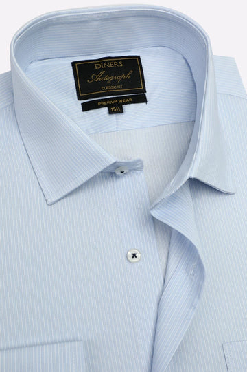 Blue Stripes Formal Autograph Shirt