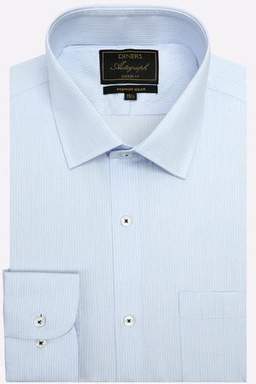 Blue Stripes Formal Autograph Shirt