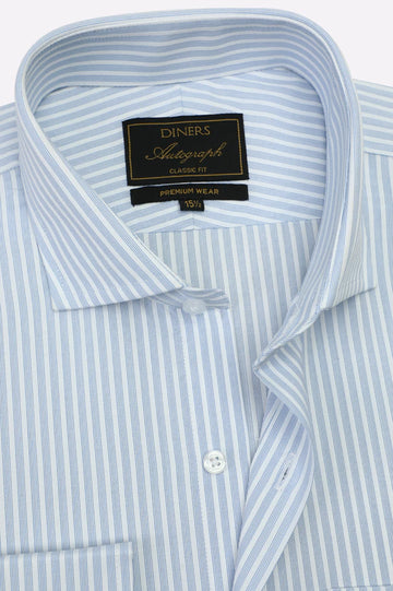 Blue Stripes Formal Autograph Shirt
