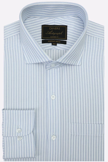 Blue Stripes Formal Autograph Shirt