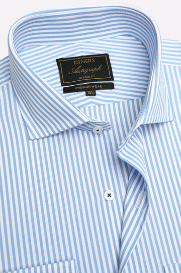 Blue Stripes Formal Autograph Shirt