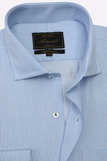 Blue Stripes Formal Autograph Shirt