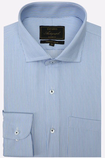 Blue Stripes Formal Autograph Shirt