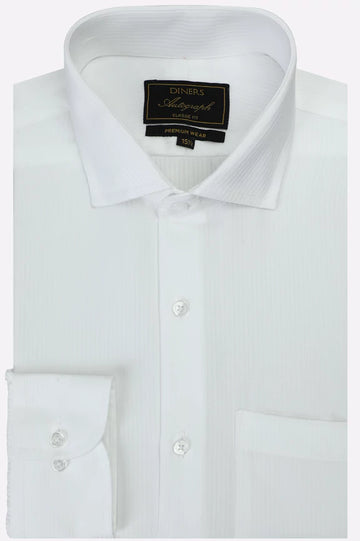 White Self Stripes Formal Autograph Shirt