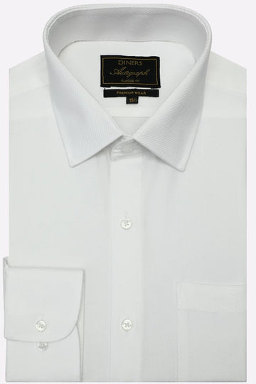 White Self Formal Autograph Shirt
